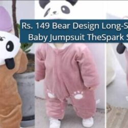 Rs. 149 Bear Design Long-Sleeve Baby Jumpsuit TheSpark Shop